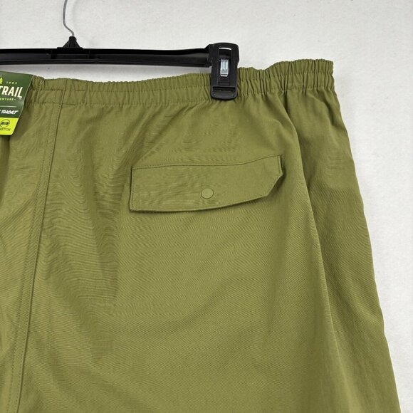 Lake & Trail Pull On Shorts Size 3XL Olive Green UPF 50 Fast Dri Stretch Nylon - Picture 8 of 13